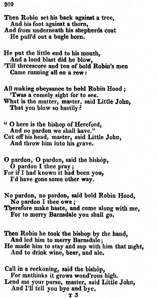 Robin Hood and the Bishop of Hereford (Joseph Ritson) | Robin Hood ...